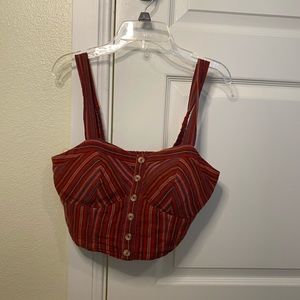 Red stripped halter top